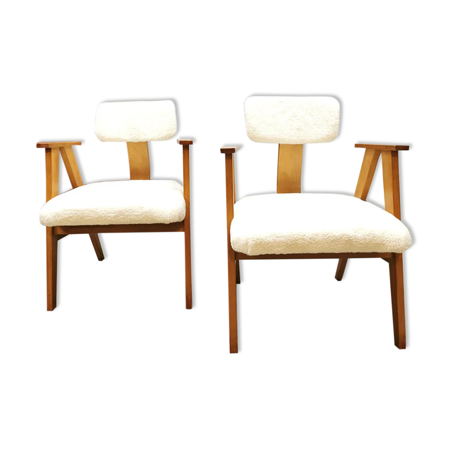Vintage midcentury Dutch design arm chairs 1950s stoelen