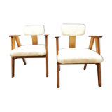 Vintage midcentury Dutch design arm chairs 1950s stoelen