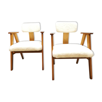 Vintage midcentury Dutch design arm chairs 1950s stoelen