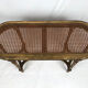 Louis XVI style piano bench, dark gilded cane wood