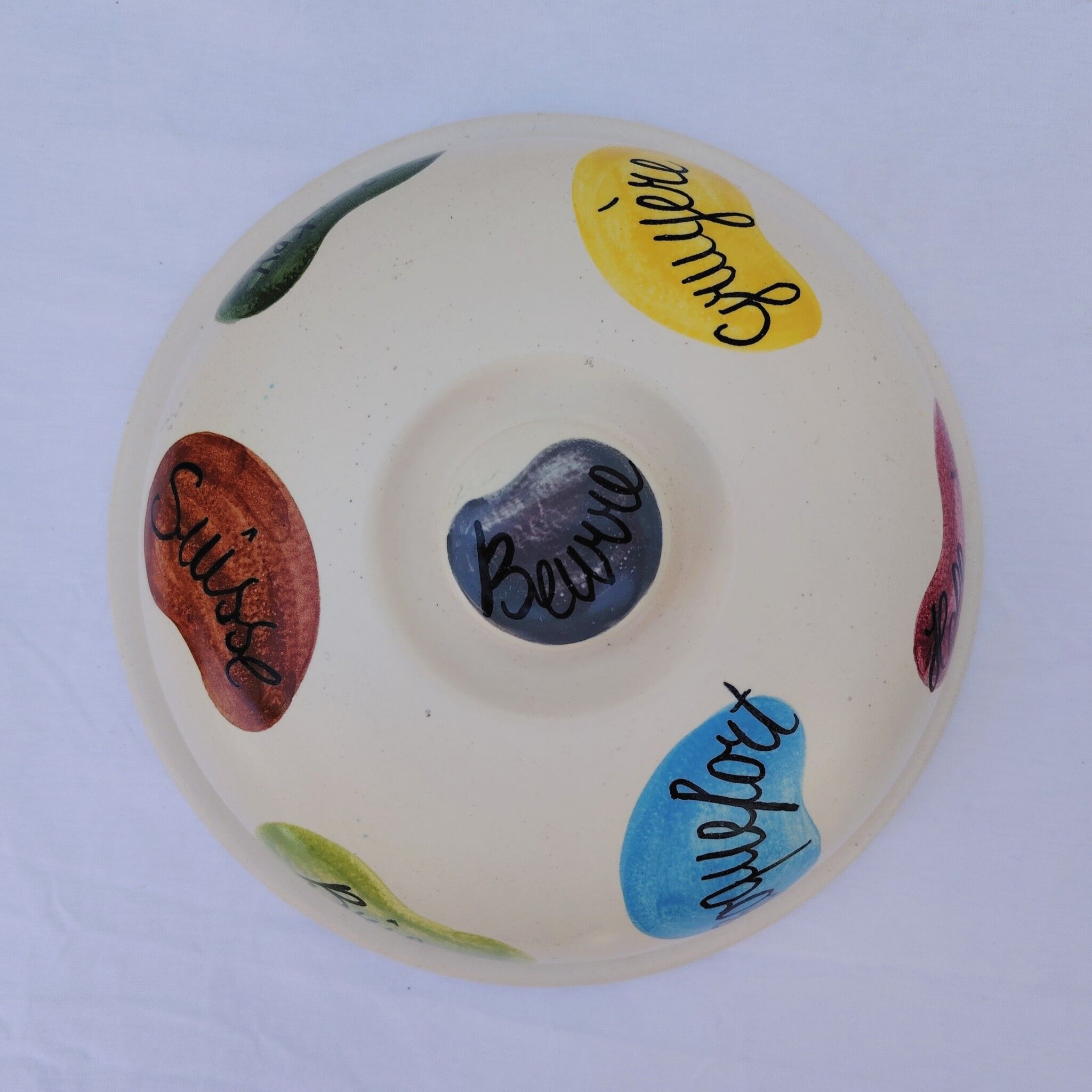 Cheese dome plate, ceramic, Elchinger, 1960s design