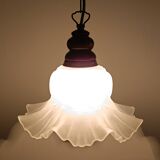 Suspension en verre transparent forme tulipe