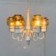 Swedish mid-century chandelier T526 with amber glass by Hans-Agne Jakobsson for Hans-Agne Jakobsson Ab, 1960s.