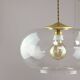 Italian Mid-Century Glass and Brass Pendant Lamp