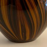 Yellow and black glass vase