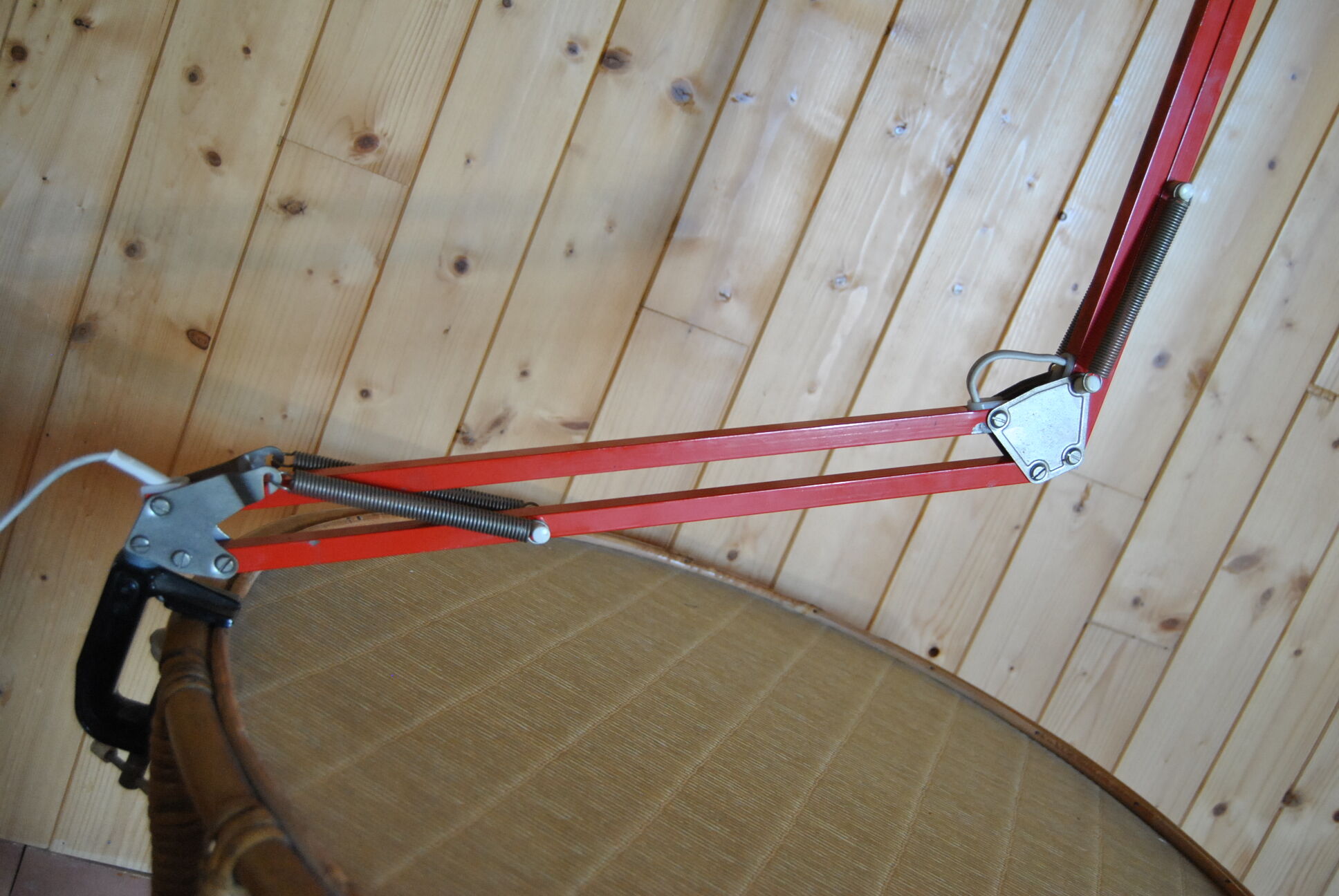 Red articulated workshop lamp 70s