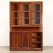 Vintage larch sideboard with sliding metal doors, Italy, 20th century