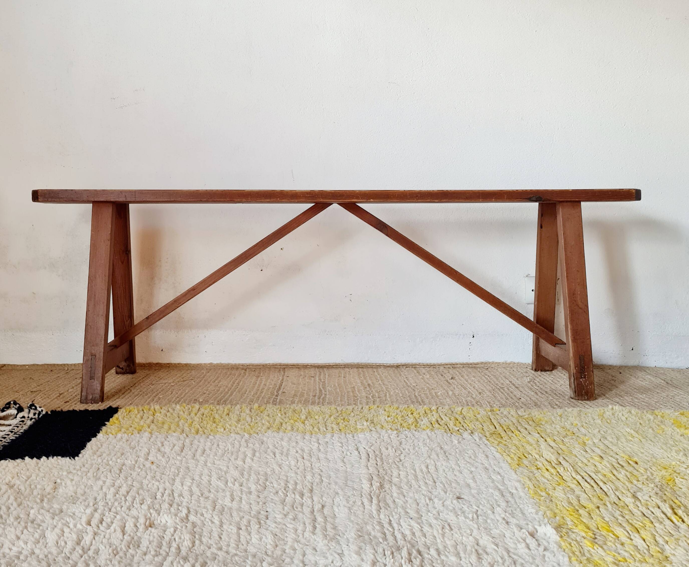 Old wooden farm bench L140