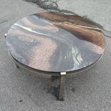 Coffee table in chrome and marble by Bendixen, Denmark, 1970s