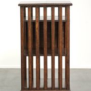 Large antique English oak book carousel from the 19th century