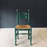 Rustic Austrian Alps Green Side Chairs, Austria, 1950s, Set of 2