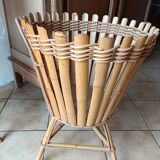 Cache pot bambou et osier sur pieds