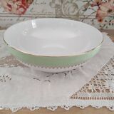 Aqua green salad bowl with golden frieze L'Amandinoise