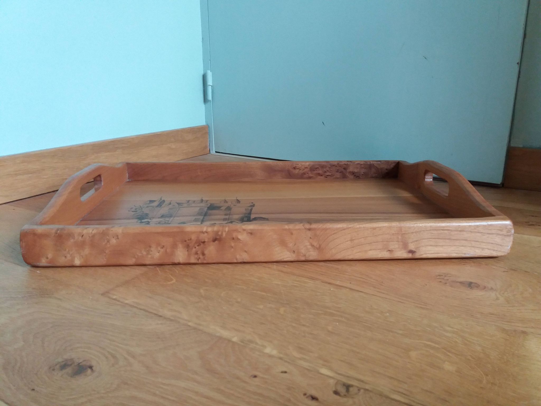 Scandinavian style wooden tray