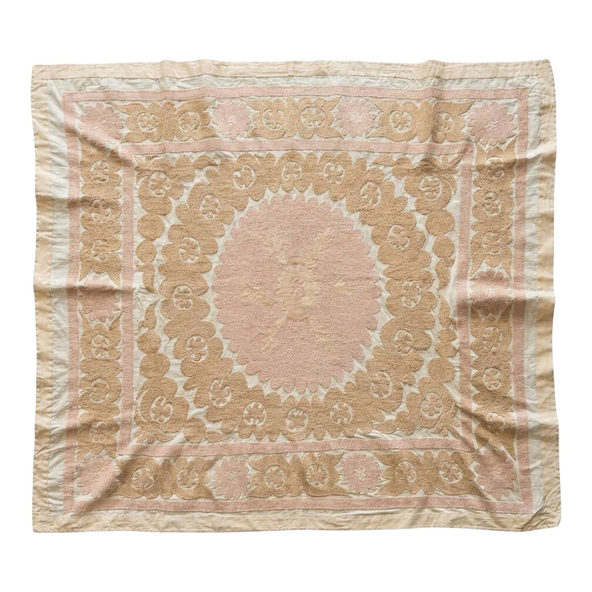 Vintage hand-embroidered tablecloth 132x162 cm