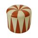 Round Vintage Pouf Orange Cream Two-Tone Skai Sixties
