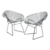 Pair of Knoll Diamond Armchairs by Harry Bertoia