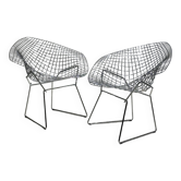 Pair of Knoll Diamond Armchairs by Harry Bertoia