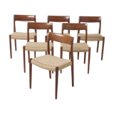 6 seagrass dining chairs by Niels Otto Møller