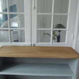 Vintage bookcase green of gray wooden top