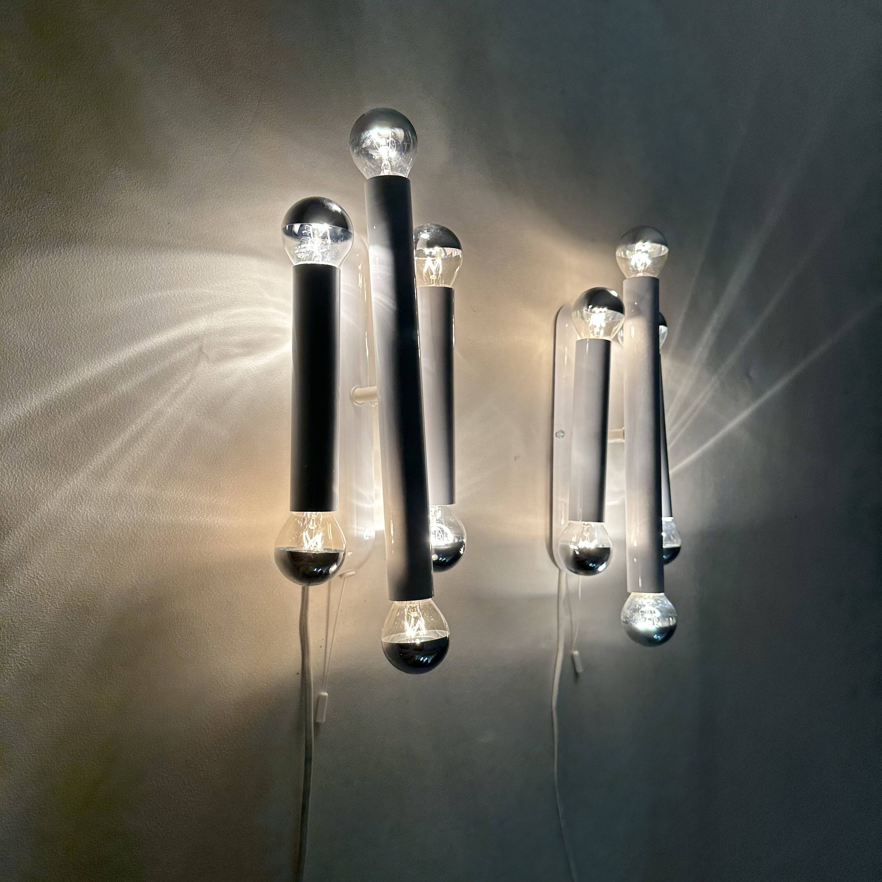 Set of 2 Hufnagel leuchten wall lamps sconce , 1970s