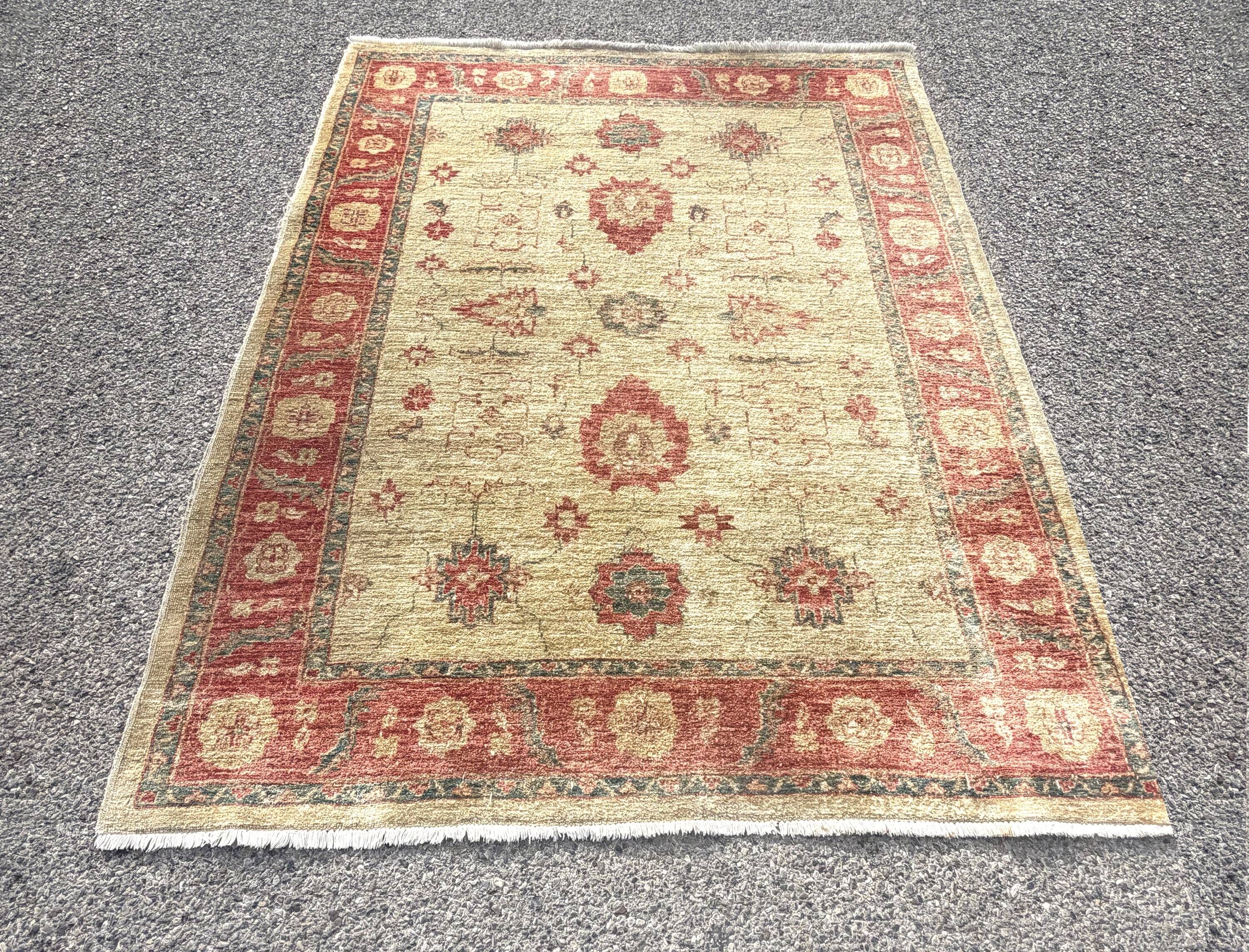 Vintage Afghan Chobi Ziegler hand-knotted rug: 193 x 154 cm