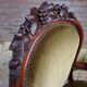 Mahogany Napoleon III Armchair with Carved Grapes  Decoration on Top, 1870s