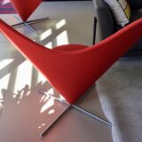 Heart Cone Armchair by Verner Panton Red