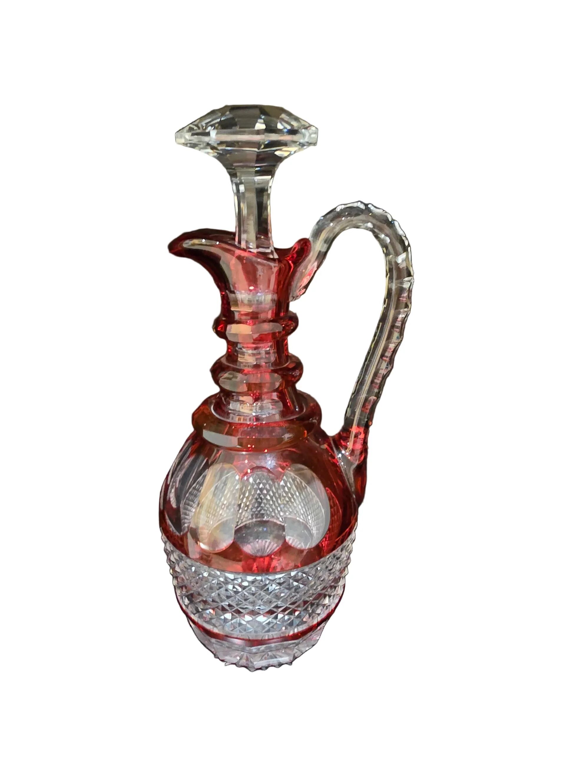 Red double-walled crystal carafe – Saint-Louis