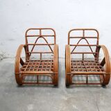 Vintage rattan pretzel armchair