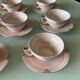 Set de tasses en porcelaine art déco rose et argent 1940