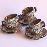 Neriage mosaic tea set by Jean Gerbino, Vallauris.