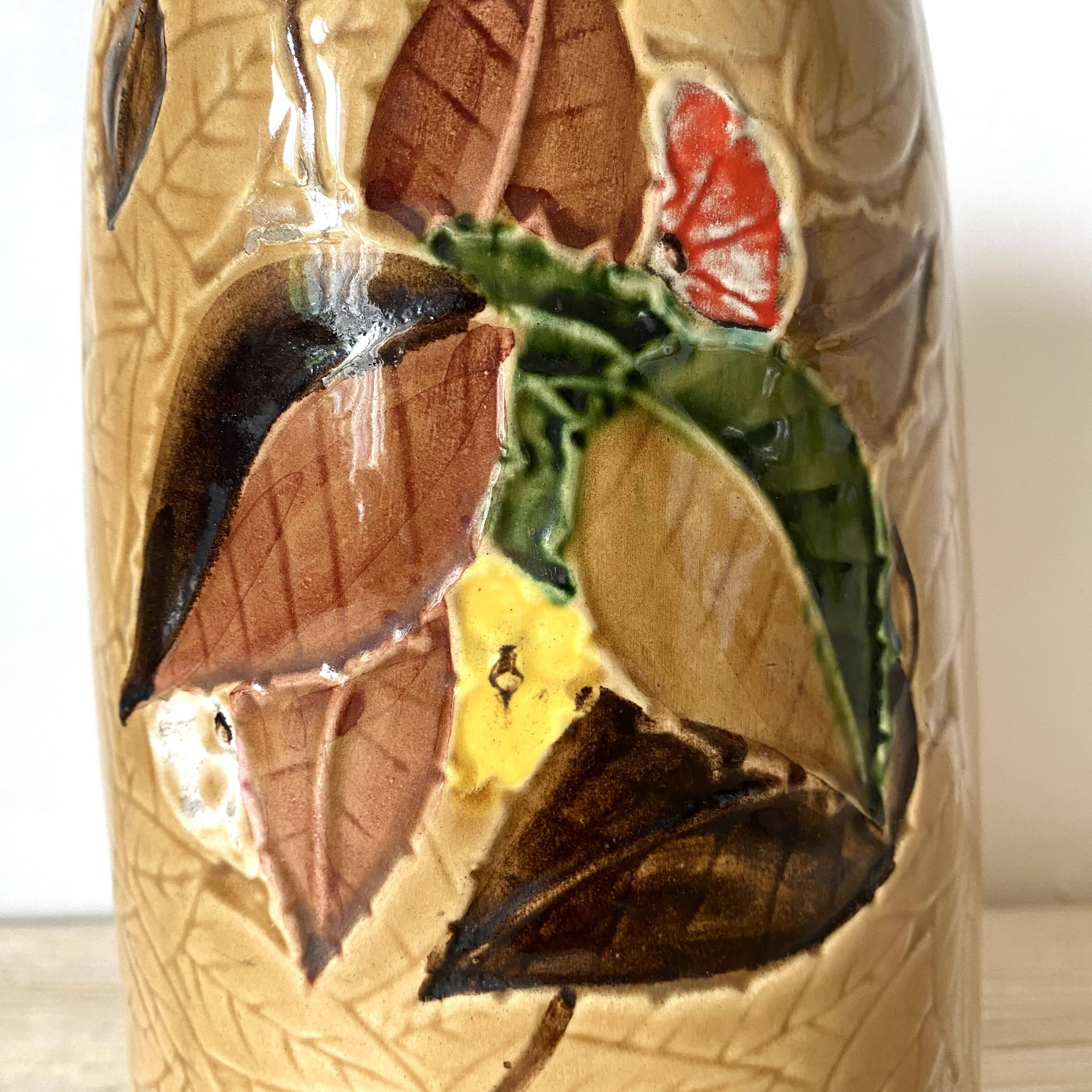 Ceramic vase with foliage design, 1970s