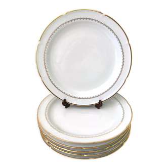6 flat porcelain plates from Vierzon