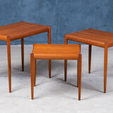 Set of three nesting tables in teak, 1960s, Danish design