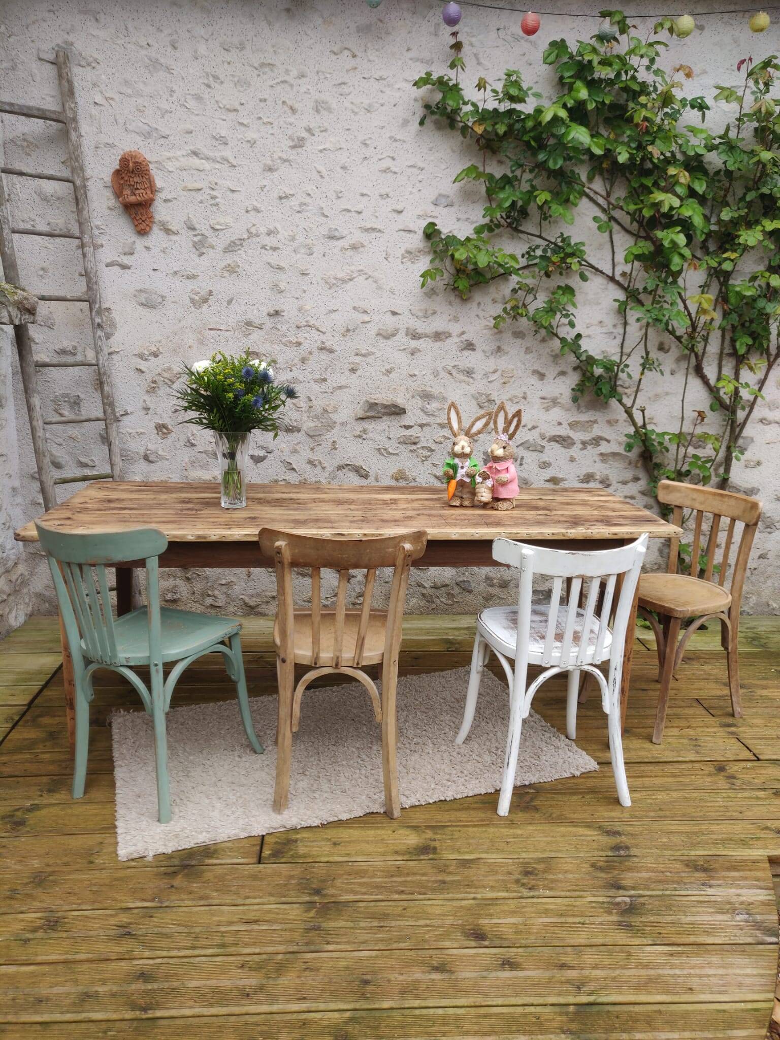 Table de ferme 191 cm x74 cm x 74,5 cm