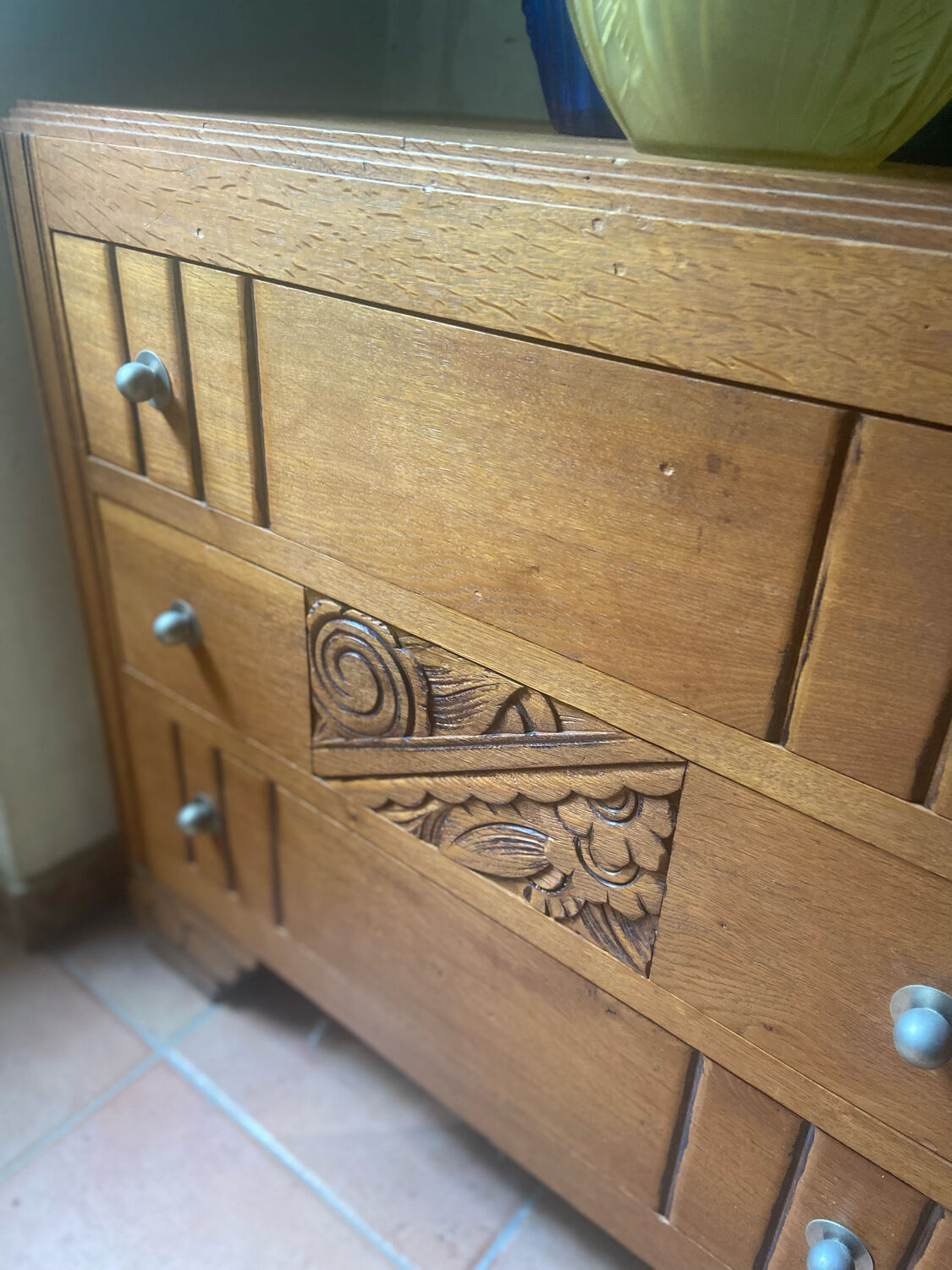Commode art déco en chêne massif