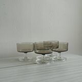 5 smoked glass dessert cups