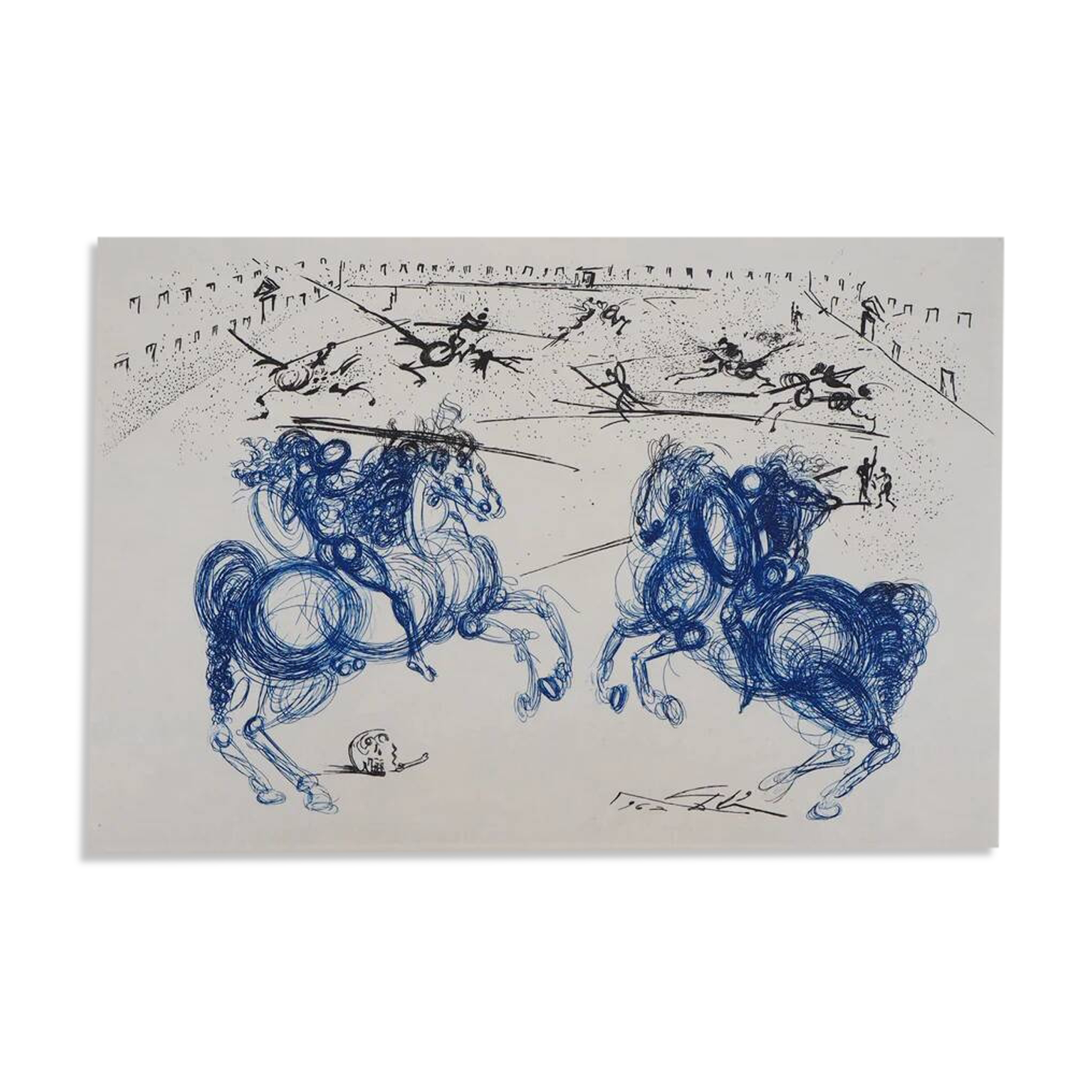 Salvador Dali: The Blue Riders, Original signed etching