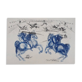 Salvador Dali: The Blue Riders, Original signed etching