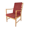 Oak armchair and striped fabric by Bjärnums Möbelfabrik from the 60s