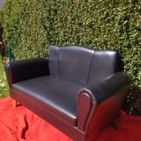 Vintage leather bench, modular