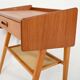 Scandinavian teak bedside table with shelf