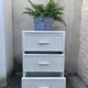 Meuble en rotin blanc 3 tiroirs