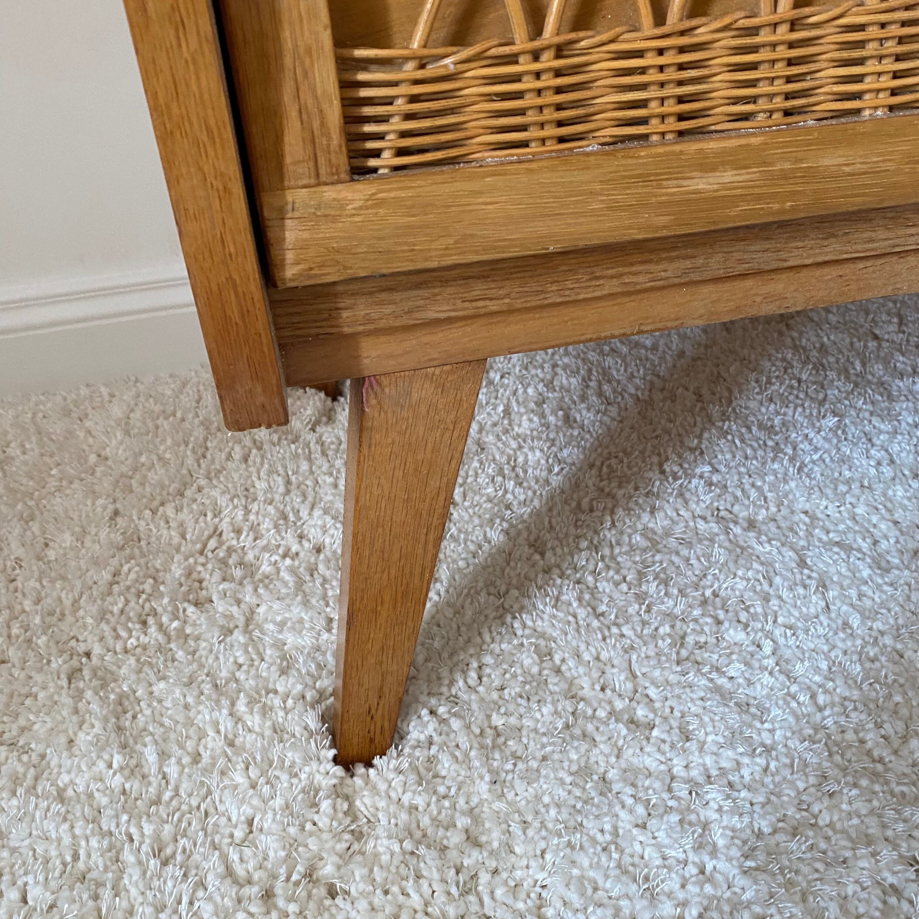 Vintage rattan chest of drawers