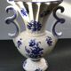 Vase capodimonte céramique blanche décor bleu vintage