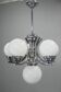 Big Art Deco 6-flamming Chrome and Glass Chandelier, 1930s
