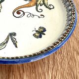 Plat ancien Gien - XIXe – Faïence Renaissance italienne – Décor grotesque et allégorique, 26,5 cm