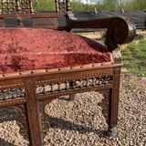 Old carved wooden bench