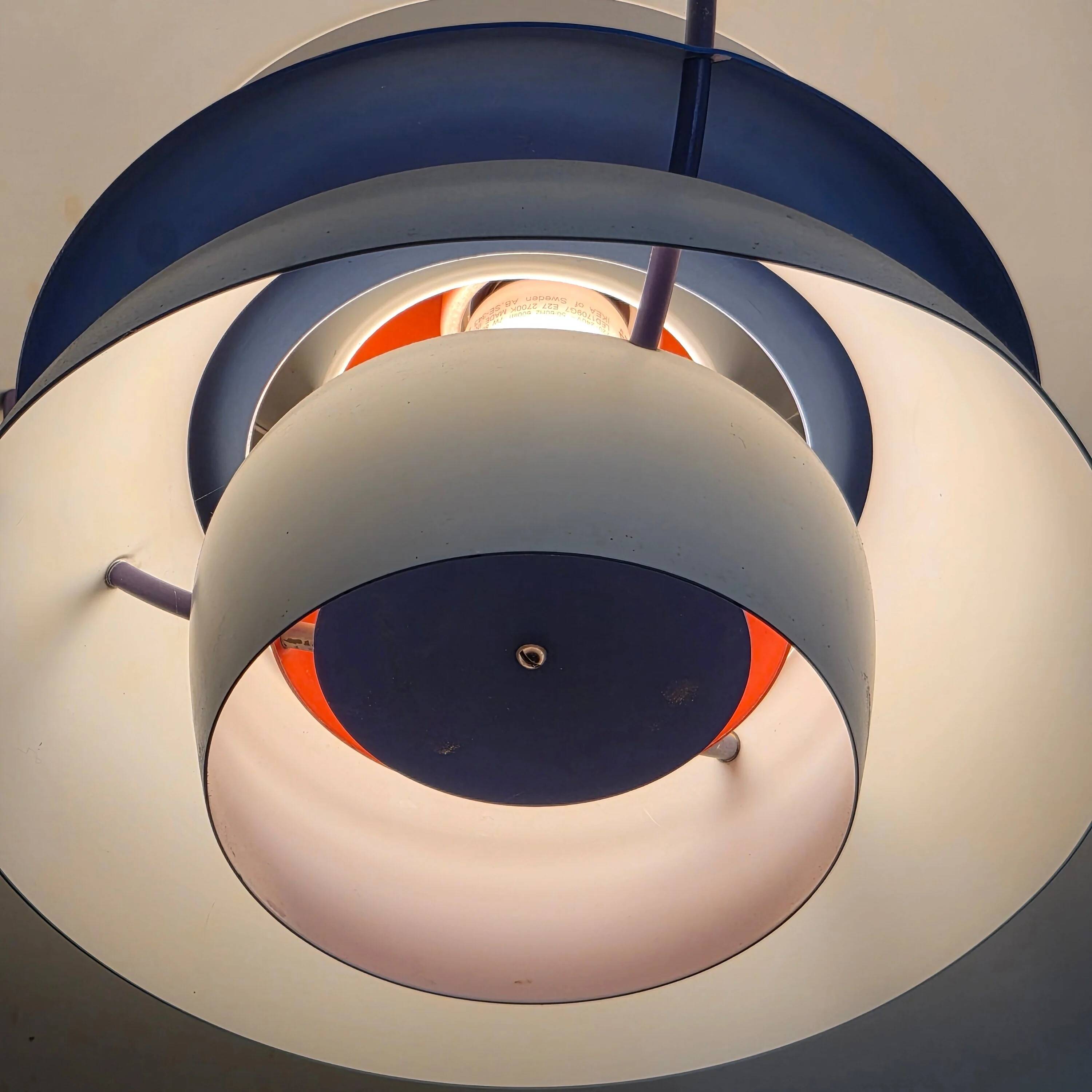 PH5 white pendant model by Poul Henningsen for Louis Poulsen, Denmark 1960